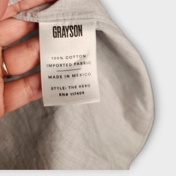 Grayson The Hero Gray Button Down Shirt 100% Cotton Women's XS - Picture 7 of 8